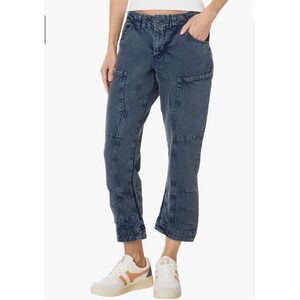 We‎ The Free Supersonic Slim Pants Black Cargo Jeans Size 10